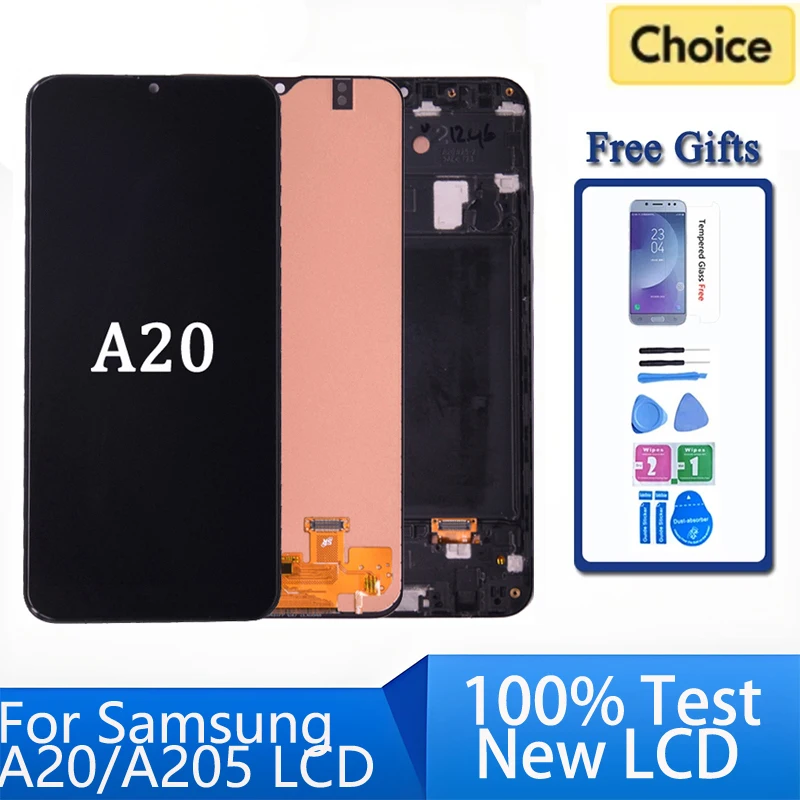 

Для Samsung A20 ЖК-дисплей с сенсорным экраном дигитайзер в сборе для Samsung A205 SM-A205F A205FN LCD