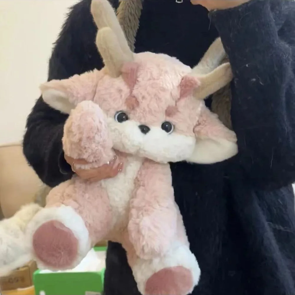 Jouet en peluche Dragon rose, mignon, année du zodiaque porte-bonheur, compagnon de sommeil, cadeau d'anniversaire pour filles et femmes, oreiller doux à câliner