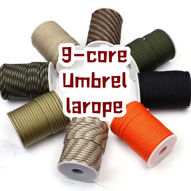 30M 550 Military Standard 9-Core Paracord Rope 4mm Outdoor Parachute Cord Survival Umbrella Tent Lanyard Strap Clothesline