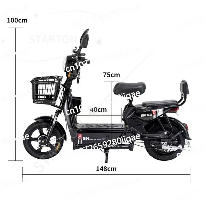 Steel Frame New Design Adult City 12a Lead-acid Battery 48v 350W  Unisex on And Off Duty City Electric Bike No Battery Motor SKD