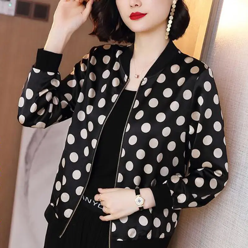 Fashion O-Neck Zipper Spliced All-match Printed Shirt Women's Clothing 2023 Autumn New Casual Tops Long Sleeve Korean Blouse