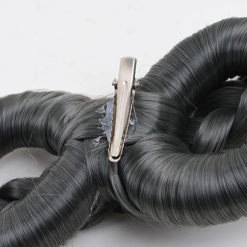 Grijze Lange Hittebestendige Synthetische Cosplay Pruik voor Vrouwen 3042 Xi.Rocks Vocaloid Anime Luo Tianyi Stijl Pin up Haar