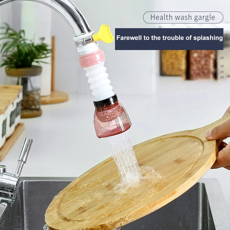 Adjustable Water Tap Extension Filter 360 Degree Kitchen Faucet Nozzle Shower Bathroom Faucet Extender Water Saving Splash Head