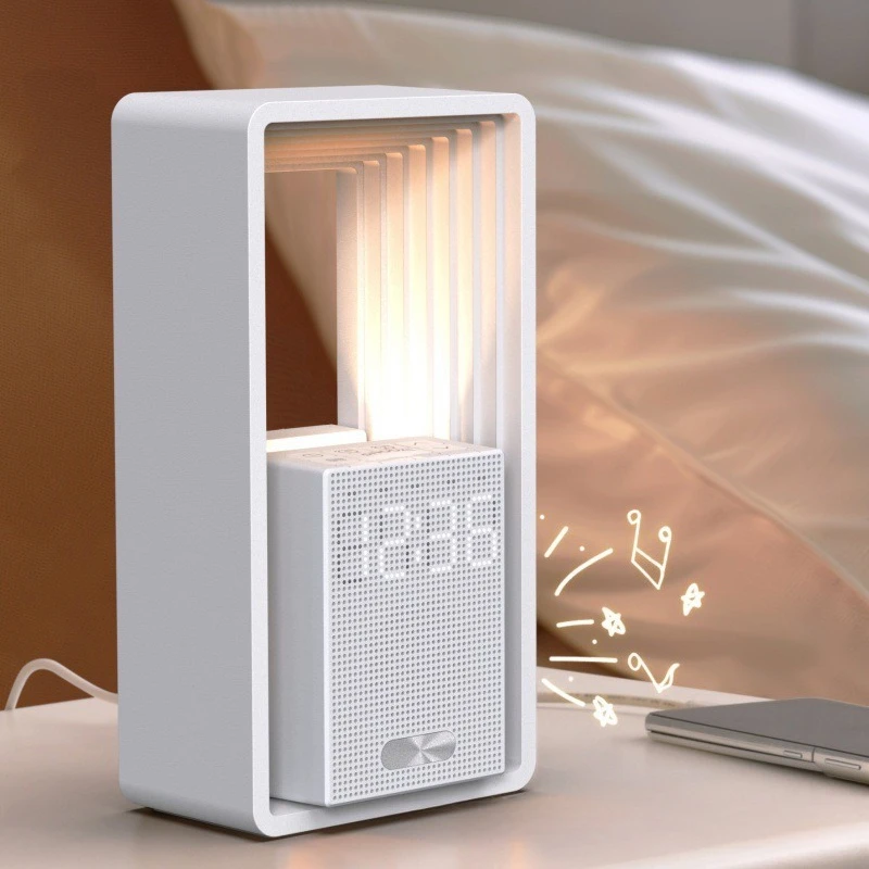 Simulated sunrise wake-up alarm clock sleep audio night light high value bedside small desk lamp view 6