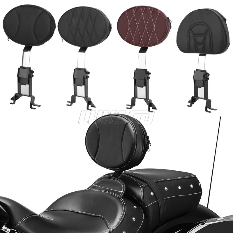 

Backrest Adjustable Motorcycle Plug-In Driver Seat Pad Accessories Kit For Indian Chief Roadmaster Chieftain Springfield 14-Up