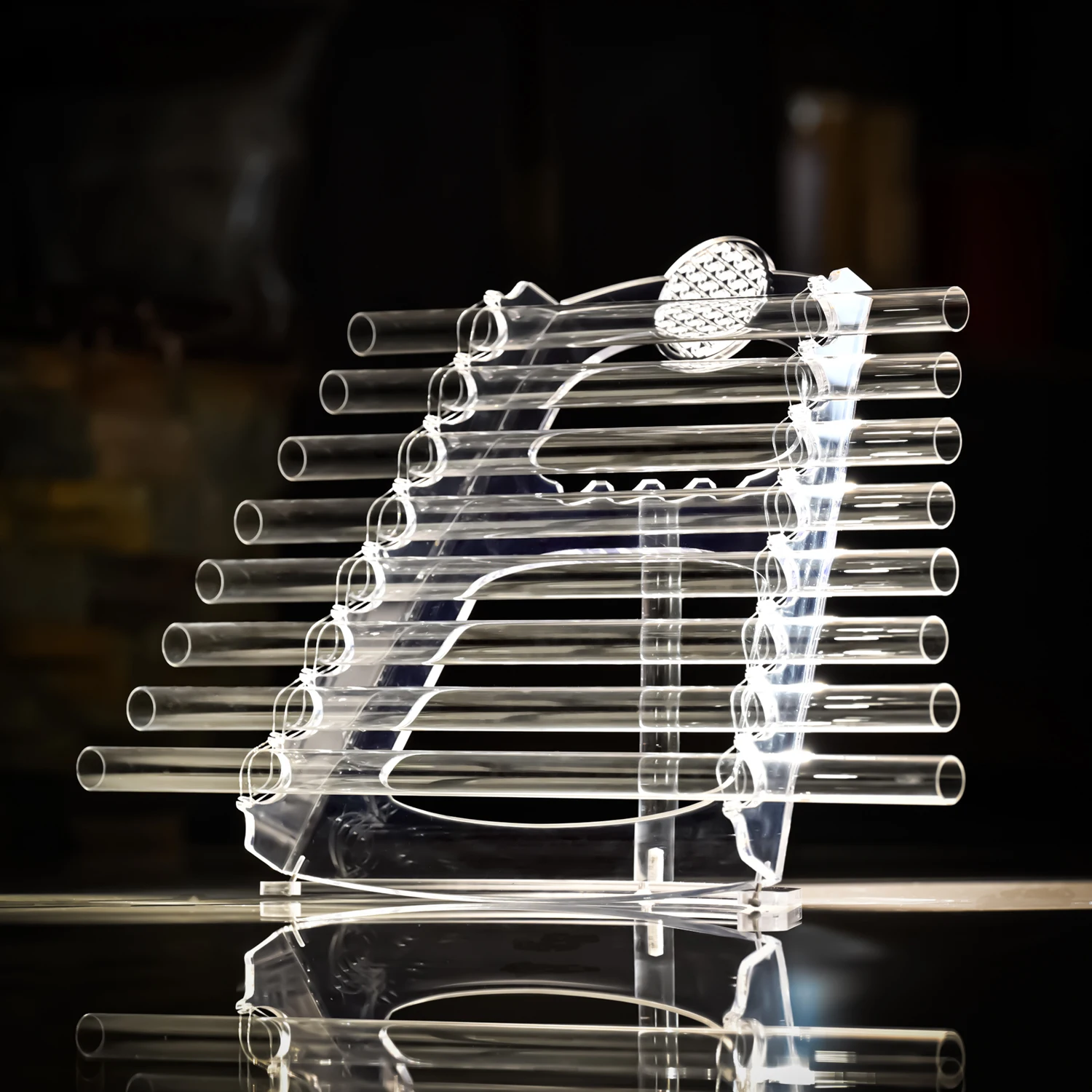 

Factory Price Quartz Crystal Singing Harp with Stand and Free Case for Sound Bath Healing and Meditation