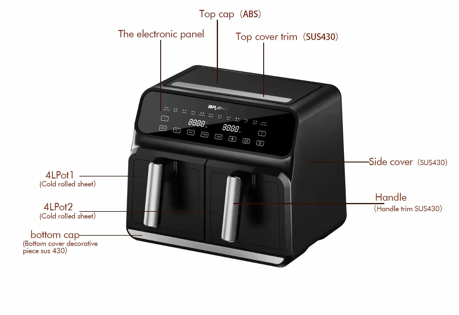 Multi-function Dual Zone Air Fryer 8L