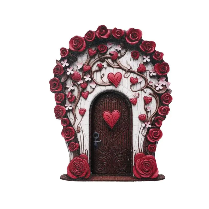 Fairy Garden Door Tooth Fairy Mini Door Flat Doll House Miniature Wooden Door Wooden Miniature Fairy Door For Gnome Fairy House