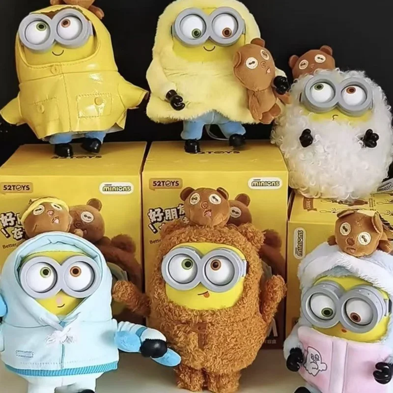 1/2/6pcs 52TOYS BOB&TIM Minions Better Together Series Anime Cute Cartoon Gifts Box Keychains Figure Model Trendy Toys Gifts
