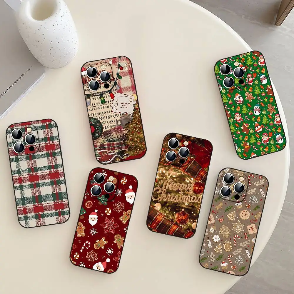 

Merry Christmas Phone Case Black That Fits For IPhone 17,16,15,11,13,14 Pro Max,Plus,X,Xr,Xs Max,13Mini