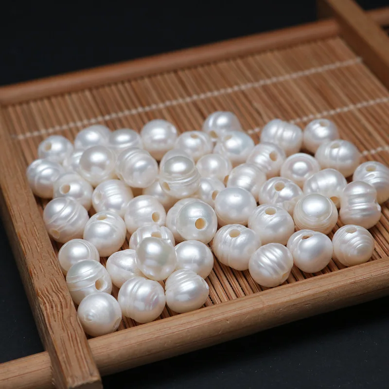 9-10mm big freshwater pearl potato shape bead with large 2.0mm hole