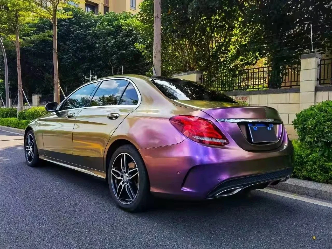 DIY High Gloss / Matte Purple to Gold Car Color Changing Diamond Metallic Car Wrap Chameleon Color Pearls Vinyl 2