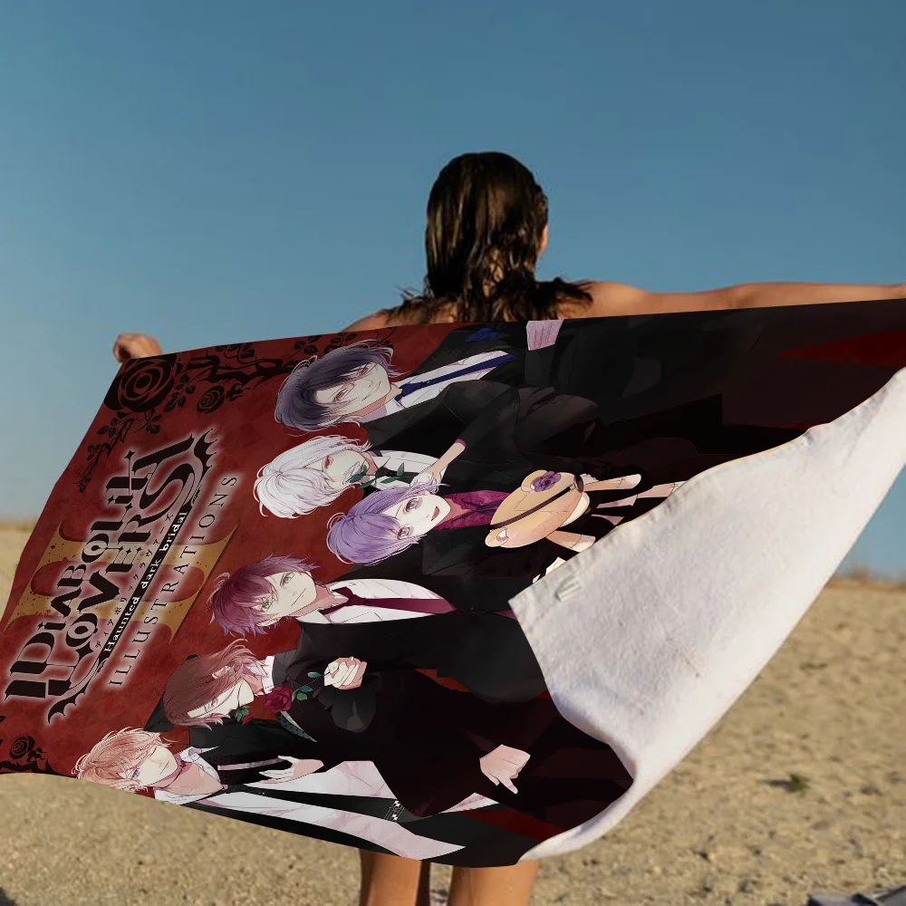 Anime D-Diabolik Lovers Microfiber Blanket Quick Drying Beach Towels Oversized Printing Super Absorbent Pool Towel Blanket