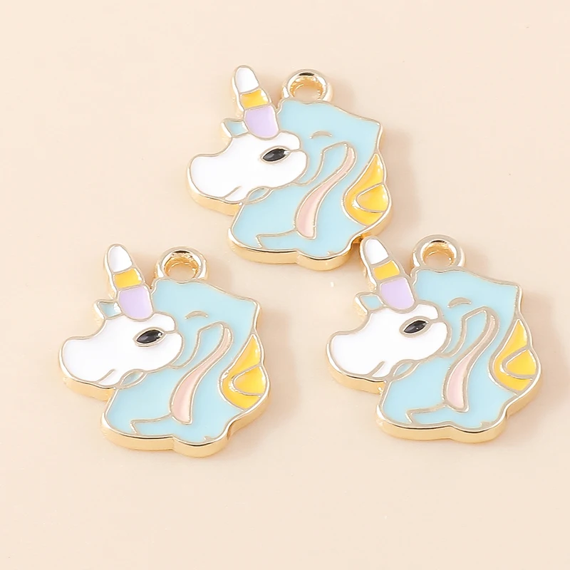 Leslie 10 Stück Emaille Pferd Regenbogen Einhorn Charms Anhänger für DIY handgemachte Ohrringe Armbänder Halsketten Schmuckherstellung Handwerk – Detail 20