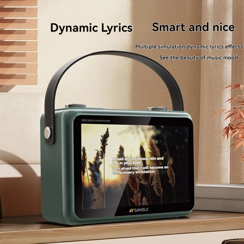 60W Bluetooth Speaker Video Player SANSUI K115 Portable Speaker 10.1-inch Display Screen Network TV Mobile Same Screen FM/TF/AUX