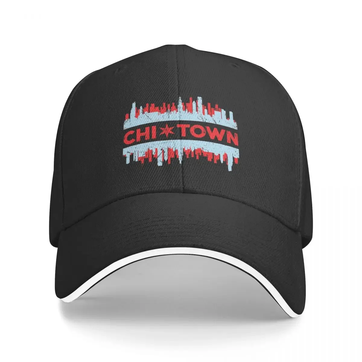 Gorra de béisbol con bandera de chicago chi town skyline para hombre y mujer, sombrero militar de diseñador, sombrero de té, regalo, 2024