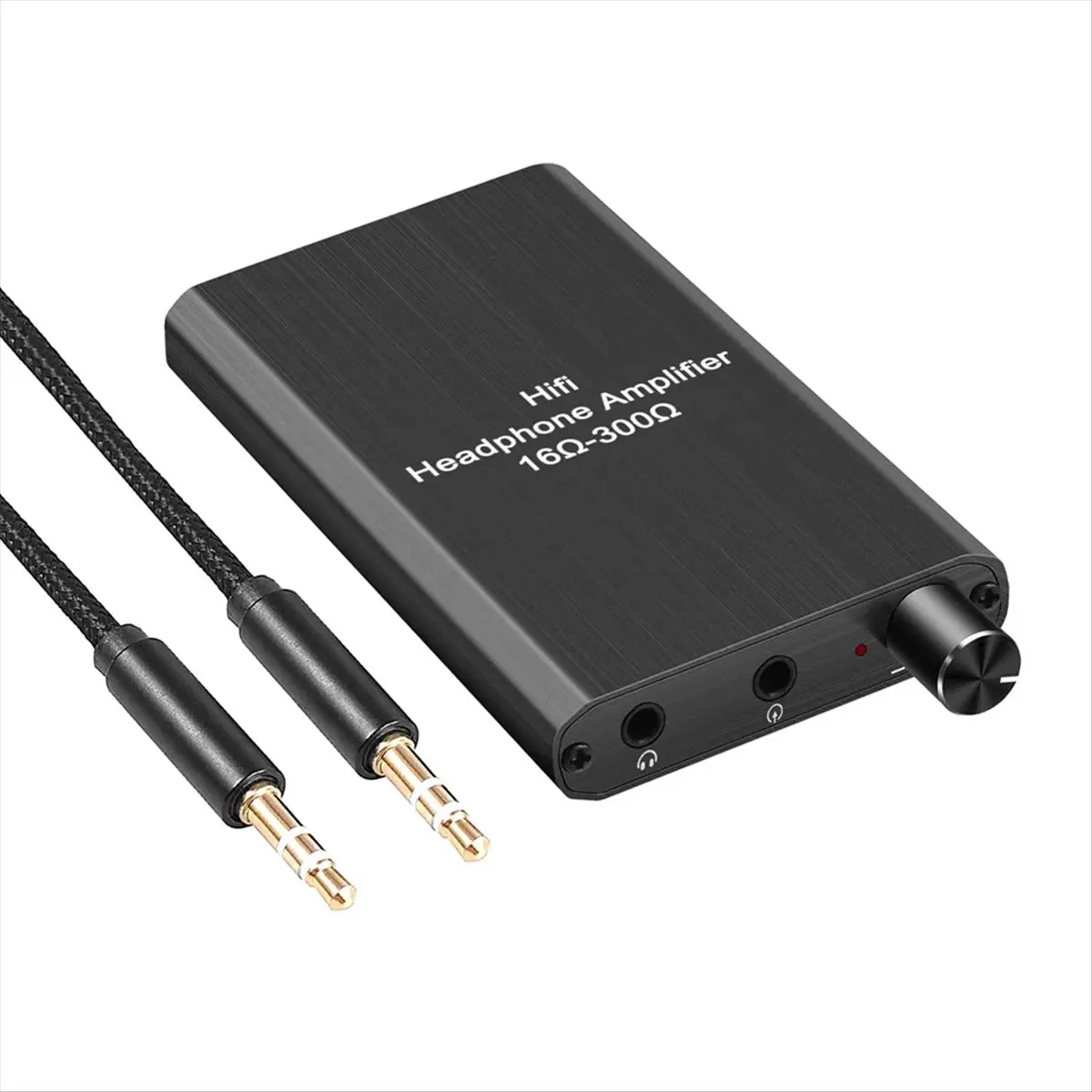Portable Headphone Amplifier, 3.5mm Stereo Audio in/Out Support Volume Control with GAIN Switch