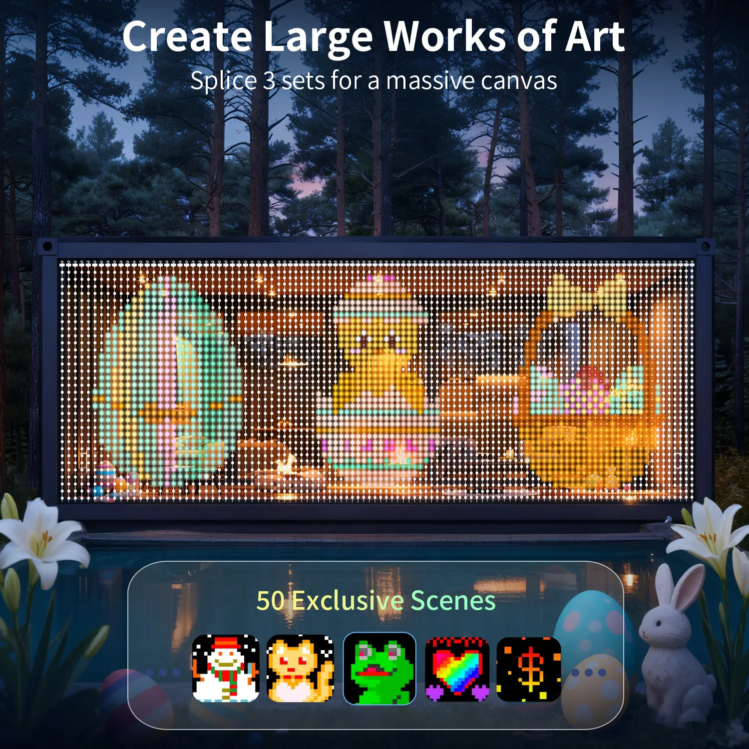 LED Ambient Curtain Light,400LED,APP Control, DIY Text Pattern Scene,Lovely Gift,Bedroom, Terrace, Garden Decor.