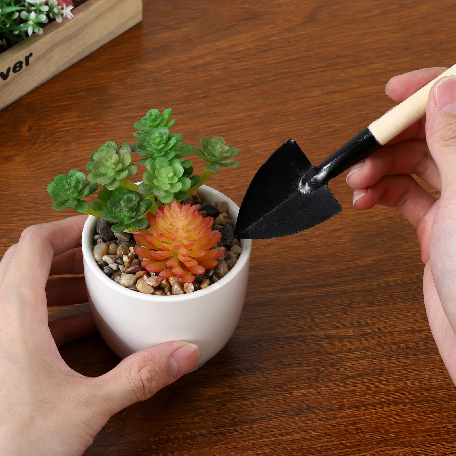 MINI Gardening ชุดเครื่องมือน้ําหนักเบาเด็กเครื่องมือปลอดภัยทนทานปลูกพลั่วคราดสวนขนาดเล็กชุดเครื่องมือสําหรับผัก