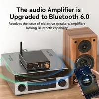 Receptor de Audio compatible con Bluetooth 6,0, 3,5mm AUX RCA USB 6,5 MM, micrófono, adaptador inalámbrico de música con Control remoto para TV y PC