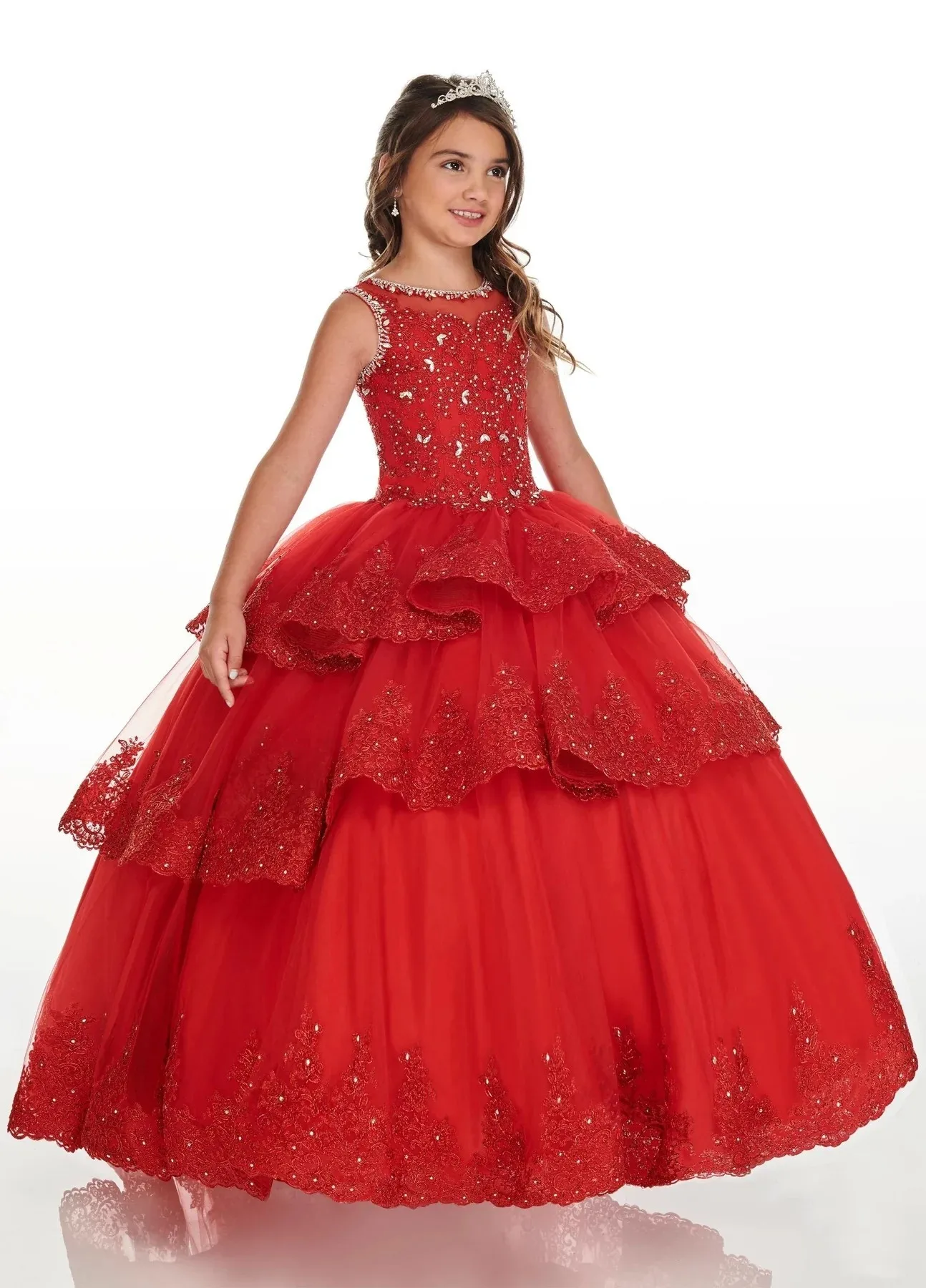 Pink Mini Quinceanera Dresses Mexican Ball Gown Appliques Flower Girl Dresses For Weddings Pageant Dresses Kids Baby Customized