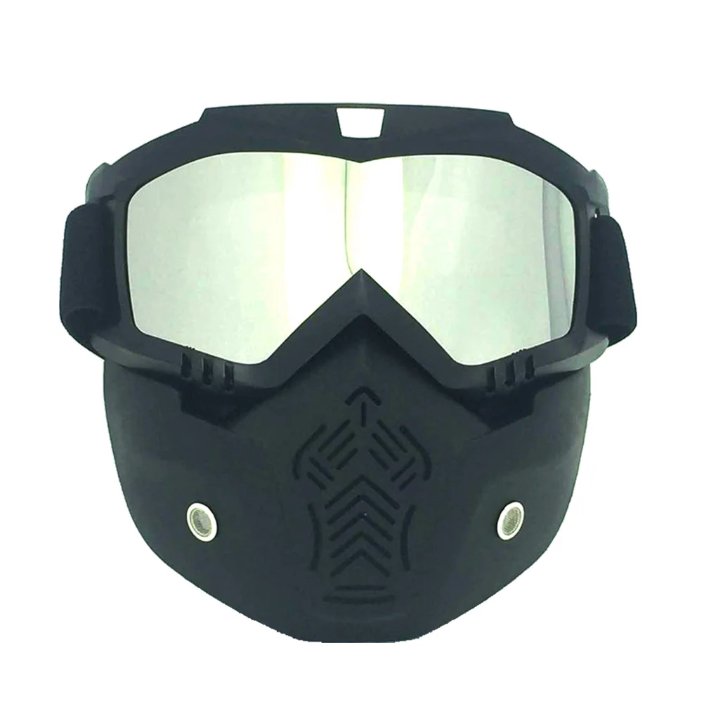 Snowboard Goggles Motorcycle Face Mask Motorbike Lens Detachable Glasses