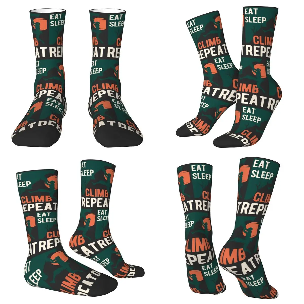 

Funny Rock Climbing Socks Harajuku Super Soft Stockings All Season Long Socks Accessories for Unisex Christmas Gifts