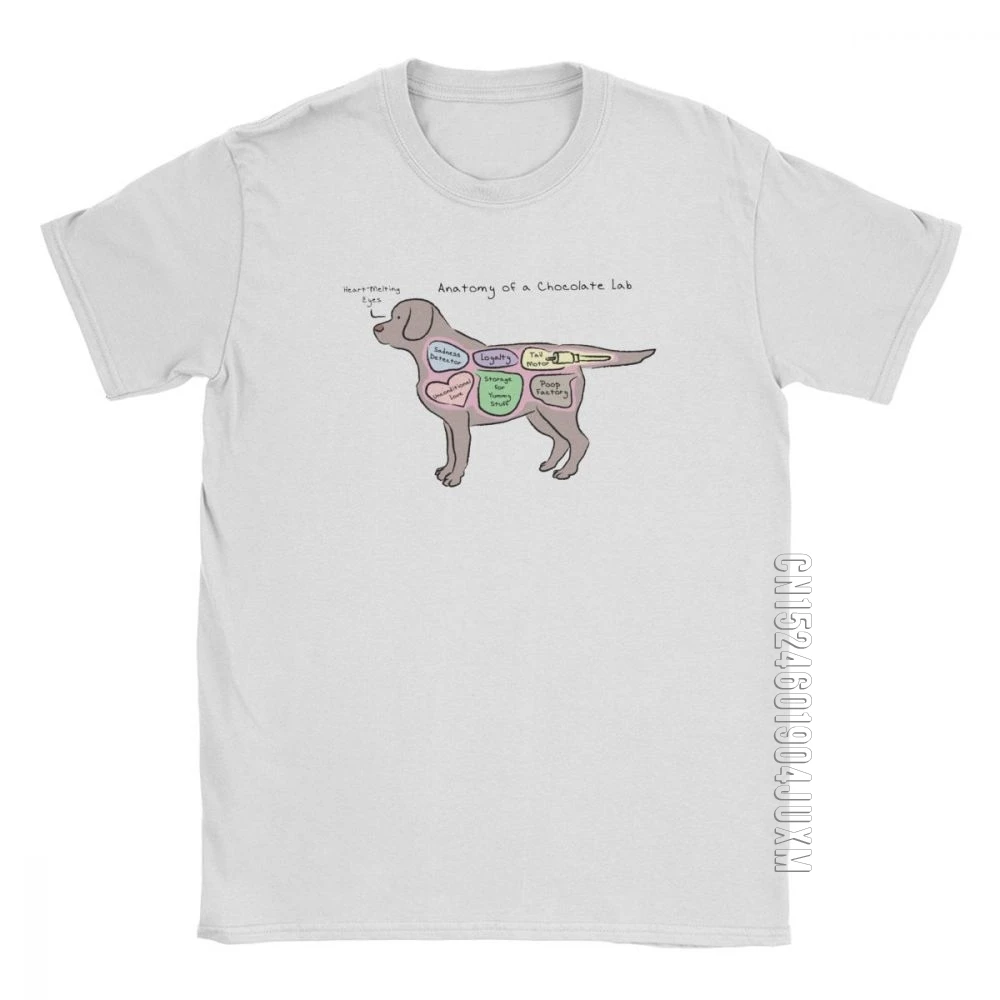 Anatomy Of A Chocolate Lab Men's T-Shirt Labrador Retriever Vintage Cotton Tee Shirt Short Sleeve T-Shirts Summer Clothes