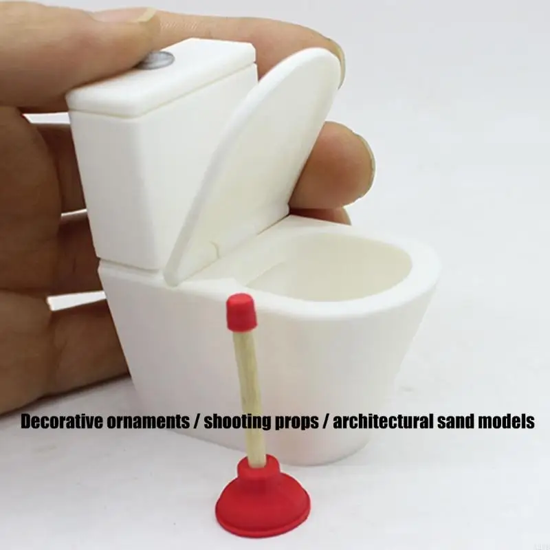 

Realistic Doll House Toilet Drainer Figurine Set 1/12 Bathroom Scene Decoration Creative Craft Model Project Kits A2UB
