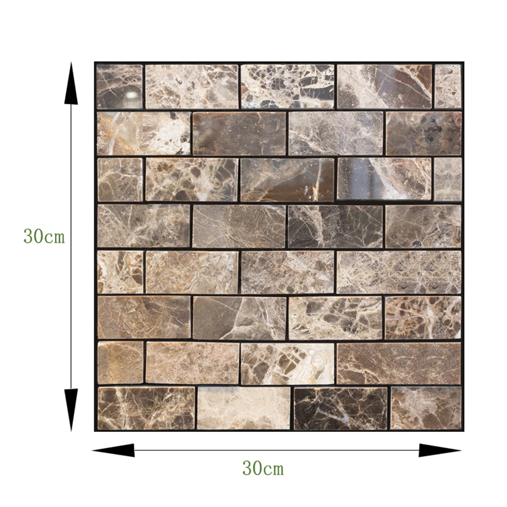 3 Dimension Marble Pattern Water-resistant Moistureproof Removable Self Adhesive Wallpaper Peel & Stick PVC Wall Stickers for