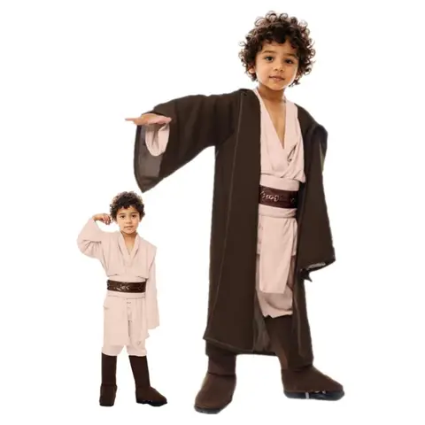 Halloween New Men's Jedi Knight Cosplay Costume Obi Wan Kenobi Uniform Suit Anakin Skywalker Hooded Robe Cloak Outfits