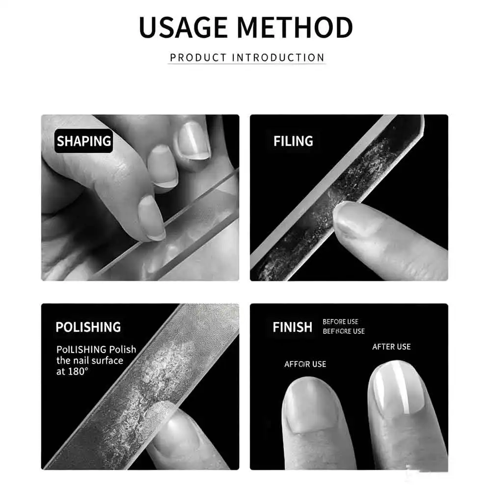 vvocci Nano Glass Nail File Washable Crystal Nail Buffer Shaping Polishing Nail File Sand Strip
