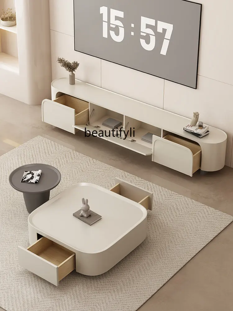 Coffee Table Light Luxury Modern Living Room Home Cream Style Square Designer Creative