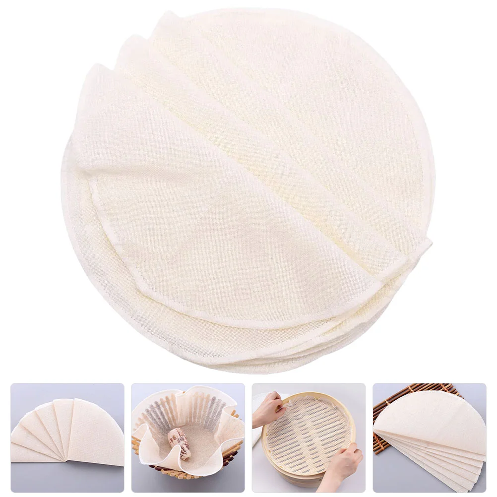 30 Pcs Steamer Cloth Drawer Non-stick Cloths Breathable Liner Kitchen Gadgets Anti-skid Air Fryer Cotton Mat Bun Pad Round