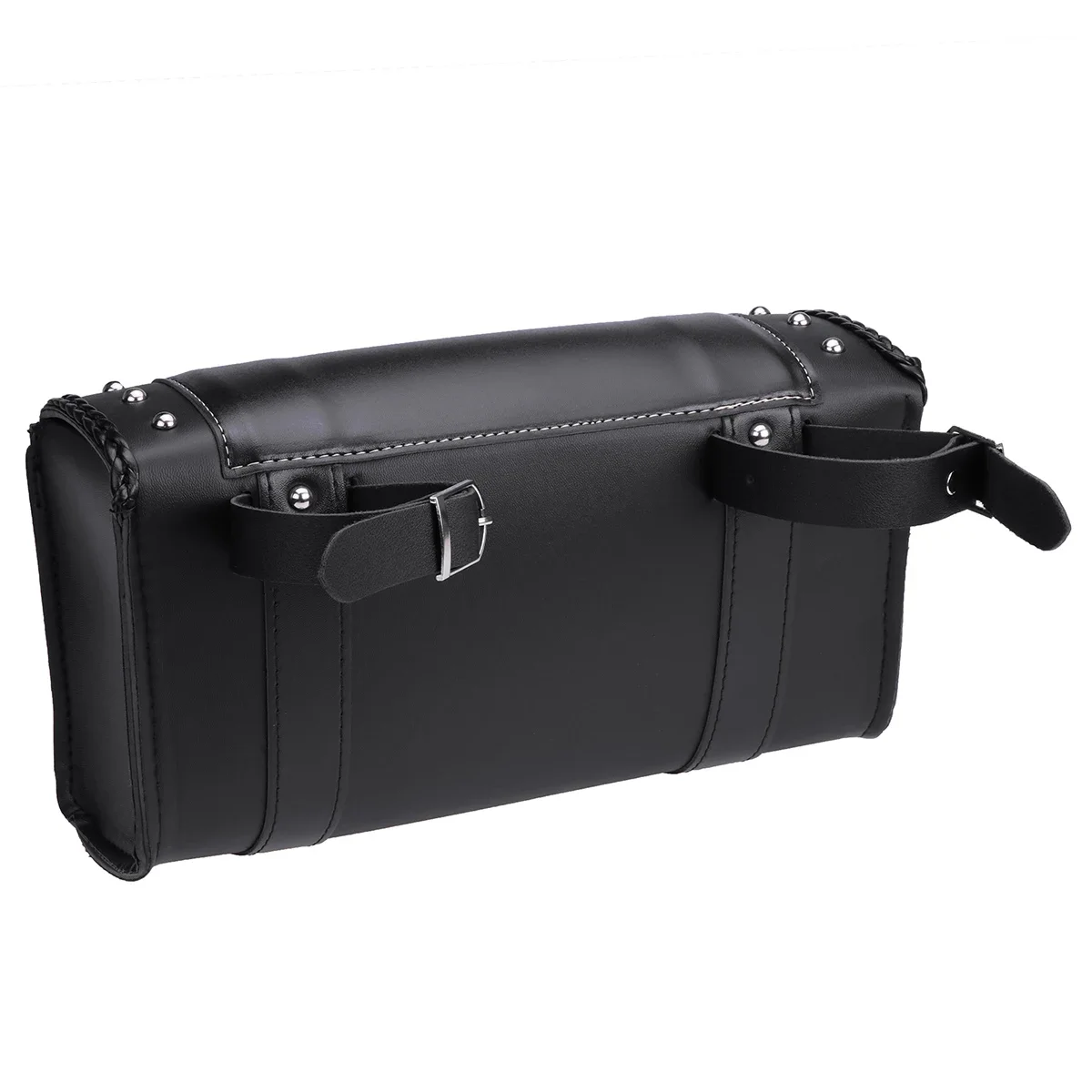 

Motorcycle Front Fork Tool Bag PU Leather Side Tool Pouch Retro Saddlebag Black Waterproof Universal For Honda/Yamaha/Suzuki