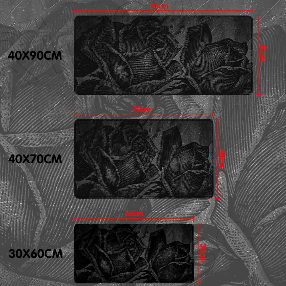 

PC Black Rose printing Japan 400x900mm Gaming Mouse Pad XXL notebook Gamer Cabiner Keyboard Desktop Mat Carpet Rubber Mouse pad