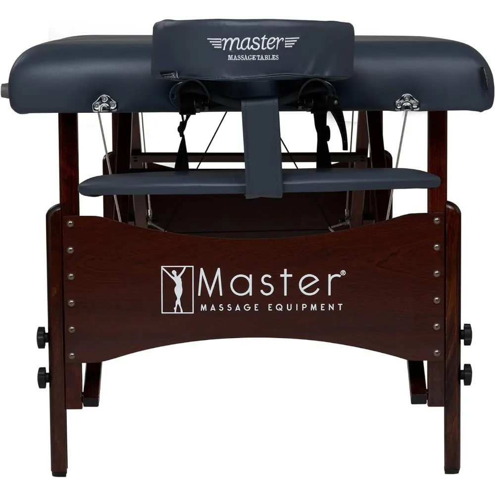 Master-Table de massage portable GT, avec coussin plus dense de 2.5 pouces, en bois dur teinté, instructions de support en acier