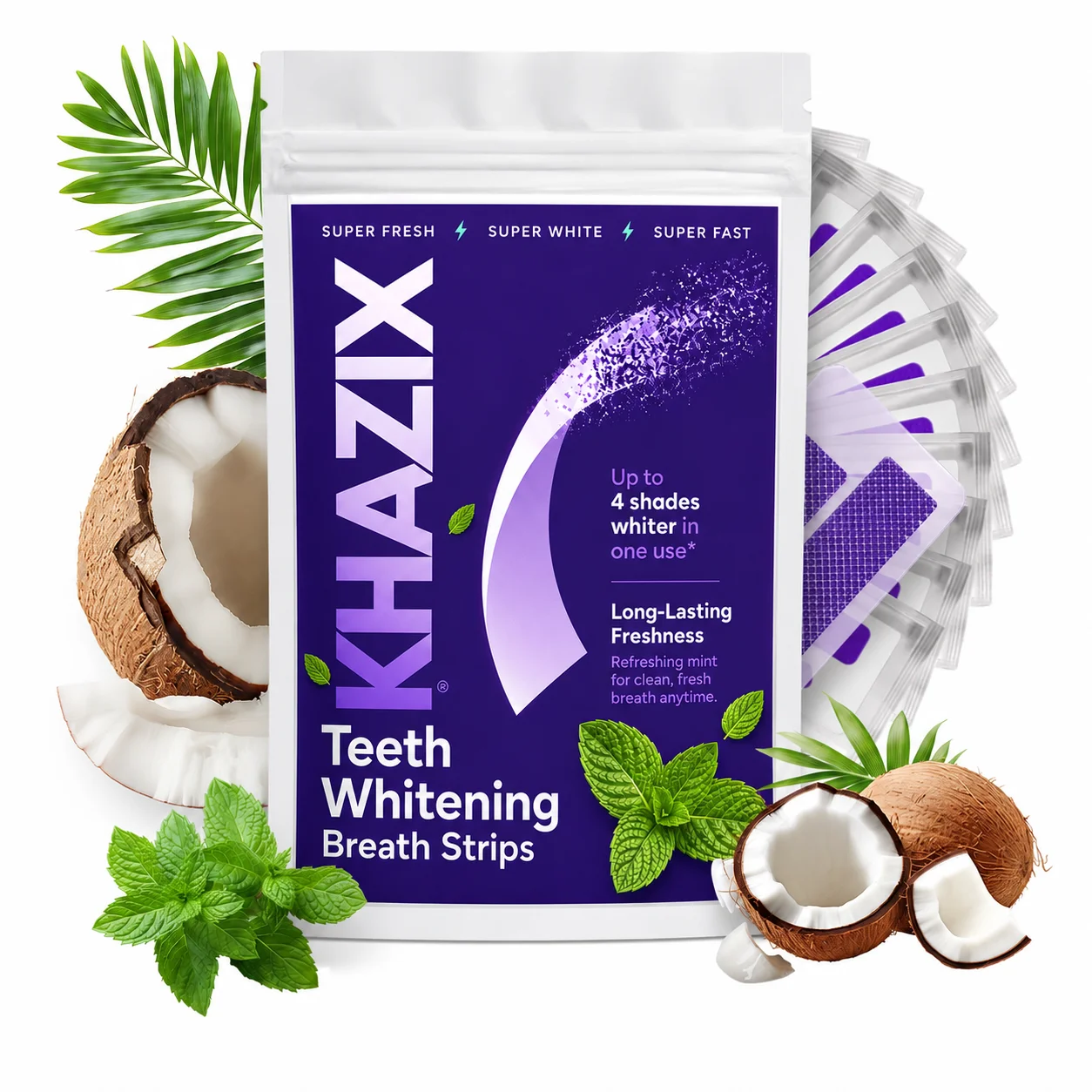 1/7 Pairs Teeth Whitening Strips for Whiter-Looking Smile, Flexible Tooth Strips Easy to Apply for Daily Cosmetic Care
