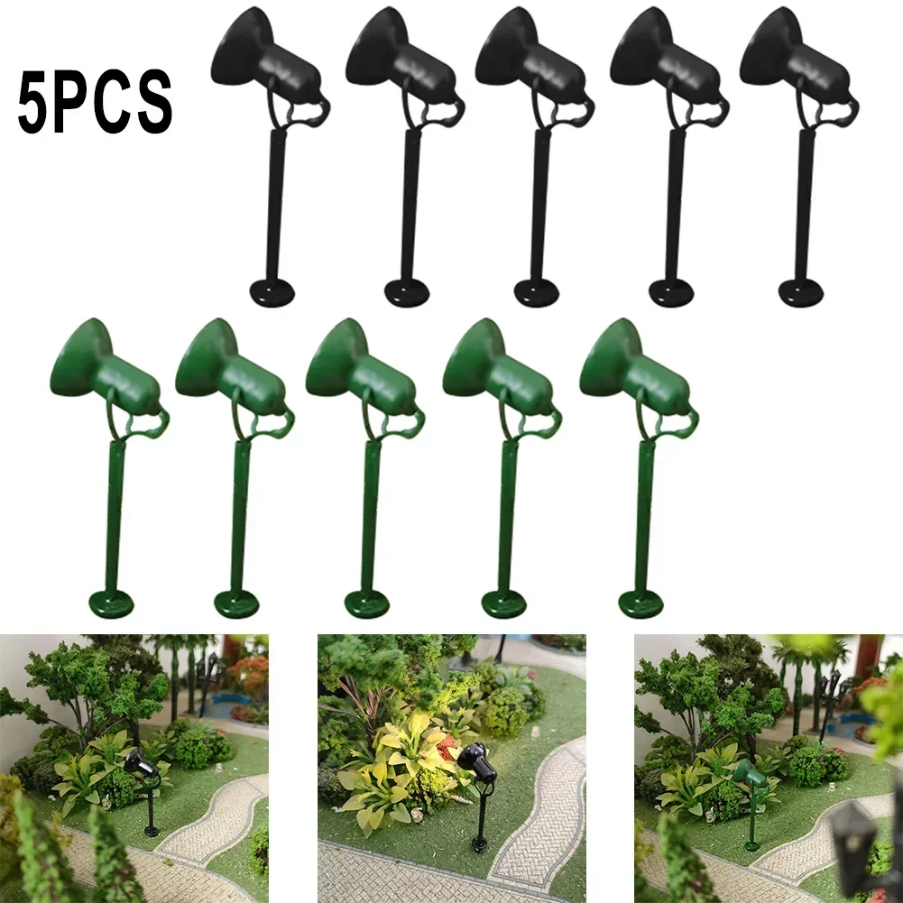 LED Flood Light Spotlight Floodlight H0 TT With Pole Building Facades Model Building Floodlights Lamp Decoration Decor Lamps