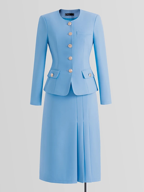 Elegant OL Suit Set Women's Commute Workwear Professional Career Outfit Spring Autumn Design Polyester Fiber Full 