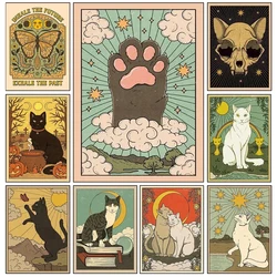 DIY 5d Diamond Painting Cross Stitch Kits Tarot Cat Full Diamond Mosaic Embroidery Cartoon Picture Rhinestone Home Decor New
