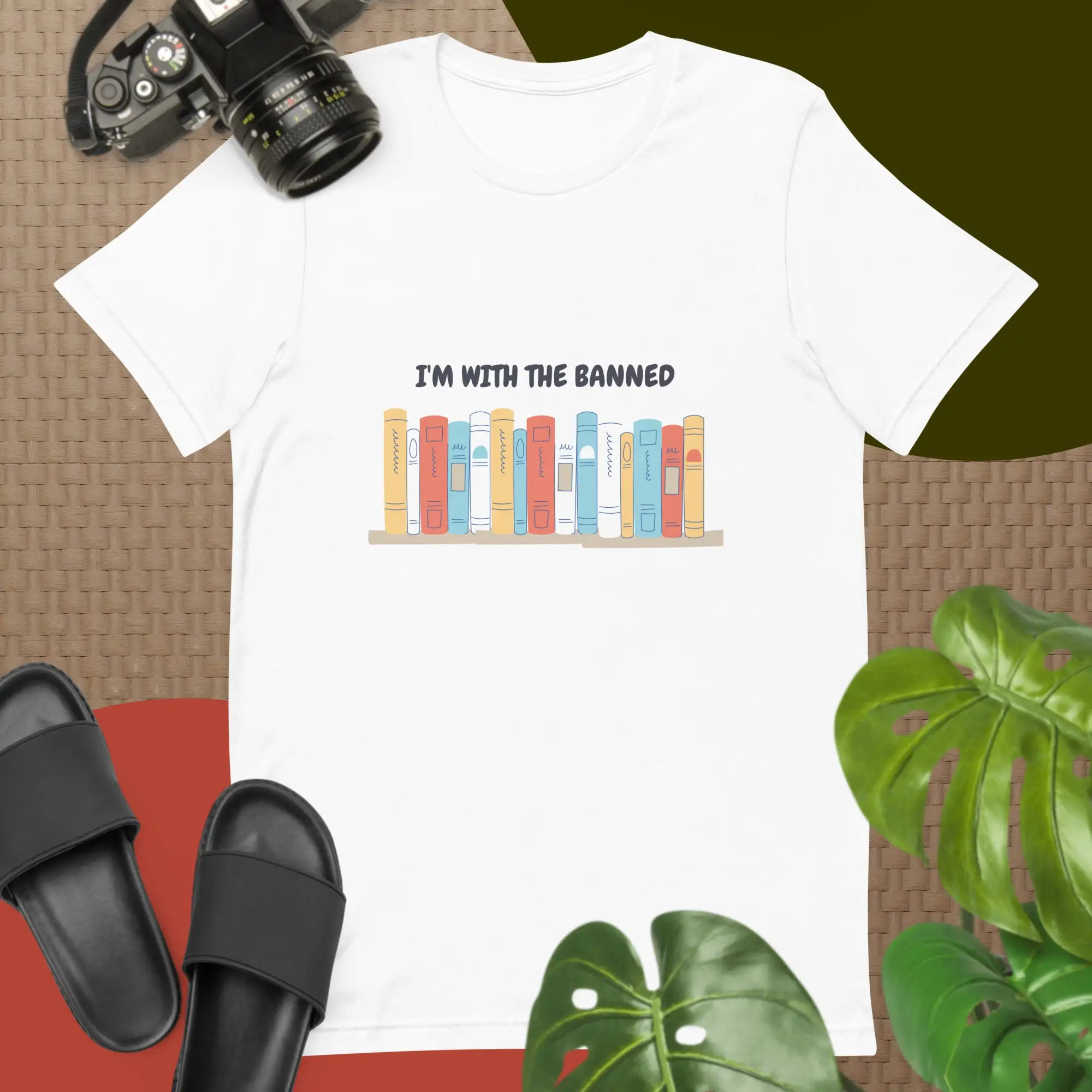 I'm With The Banned Books t shirt Funny Reading Librarian Book Lover