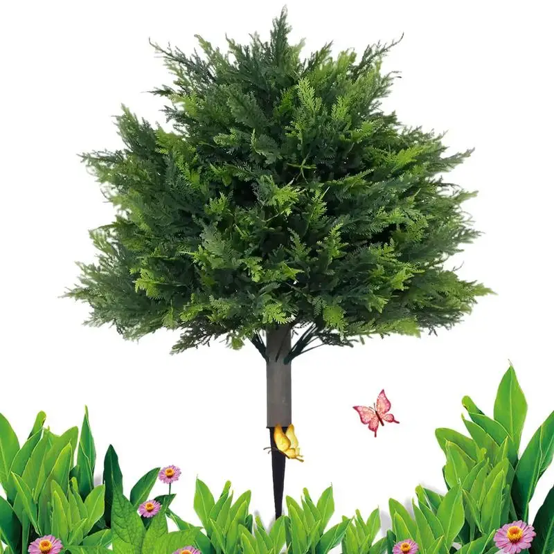 

Artificial Cedar Topiary Trees Indoor Realistic Cypress Plants Weatherproof Evergreen Tree 2 Ft With Ground Spike H1620-W8515-55