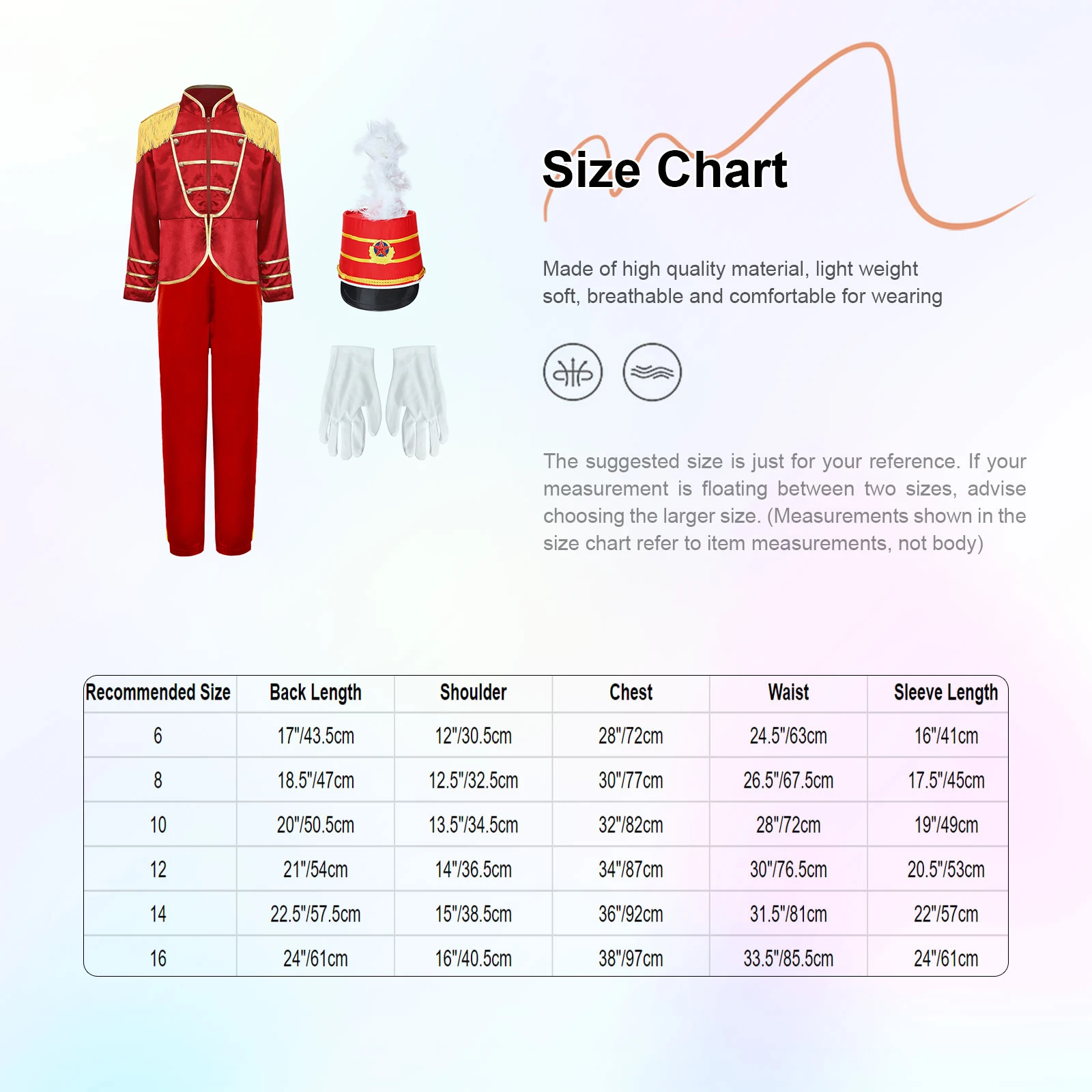 Bambini Carnevale di Halloween Marching Drum Band Guardia d'onore Bandiera che solleva il costume majorette Giacca con cerniera a maniche lunghe con pantaloni