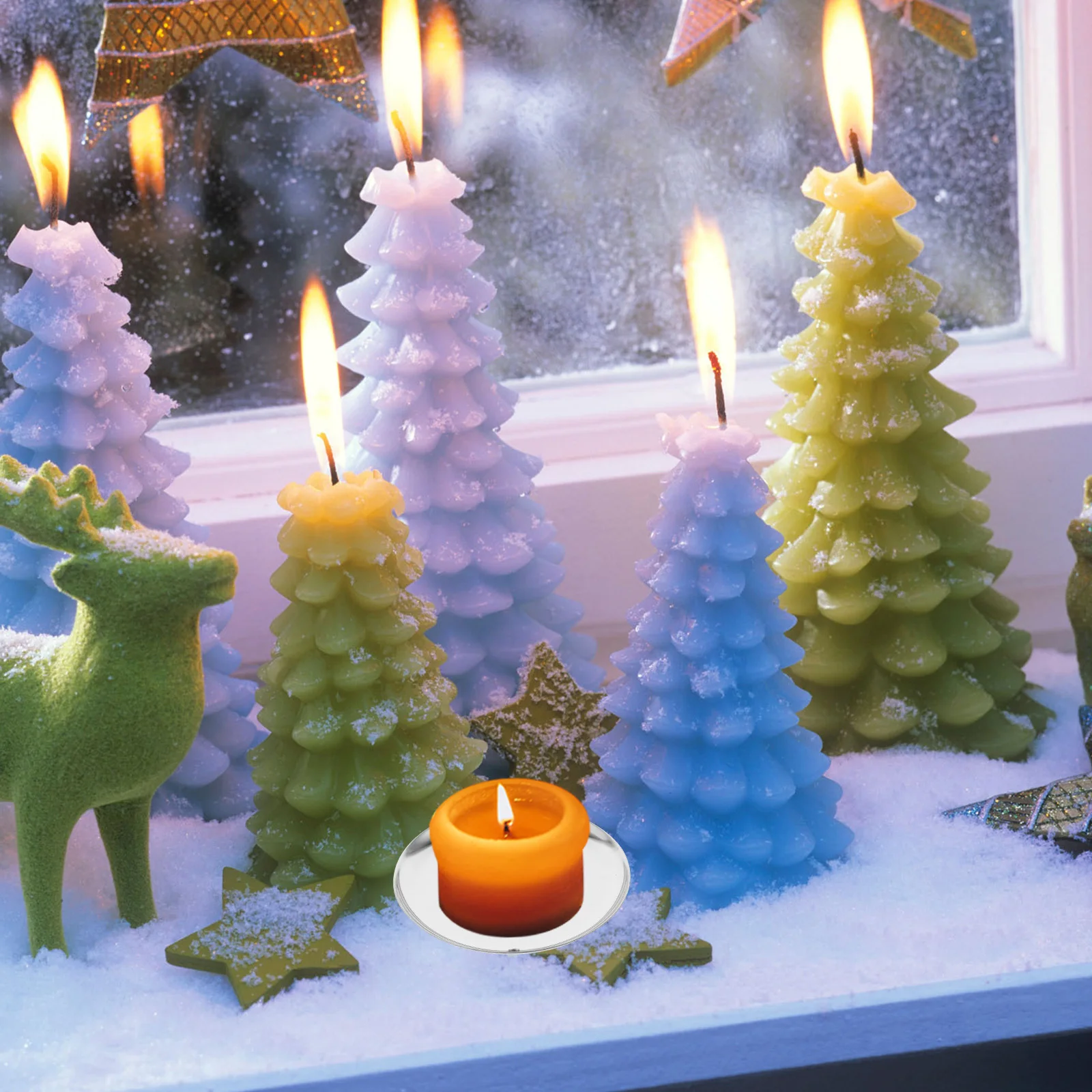 10 قطعة حامل عمود حديد أسود لعيد الميلاد والهالوين ديكور المنزل طاولة طعام قاعدة مركزية طويلة #6