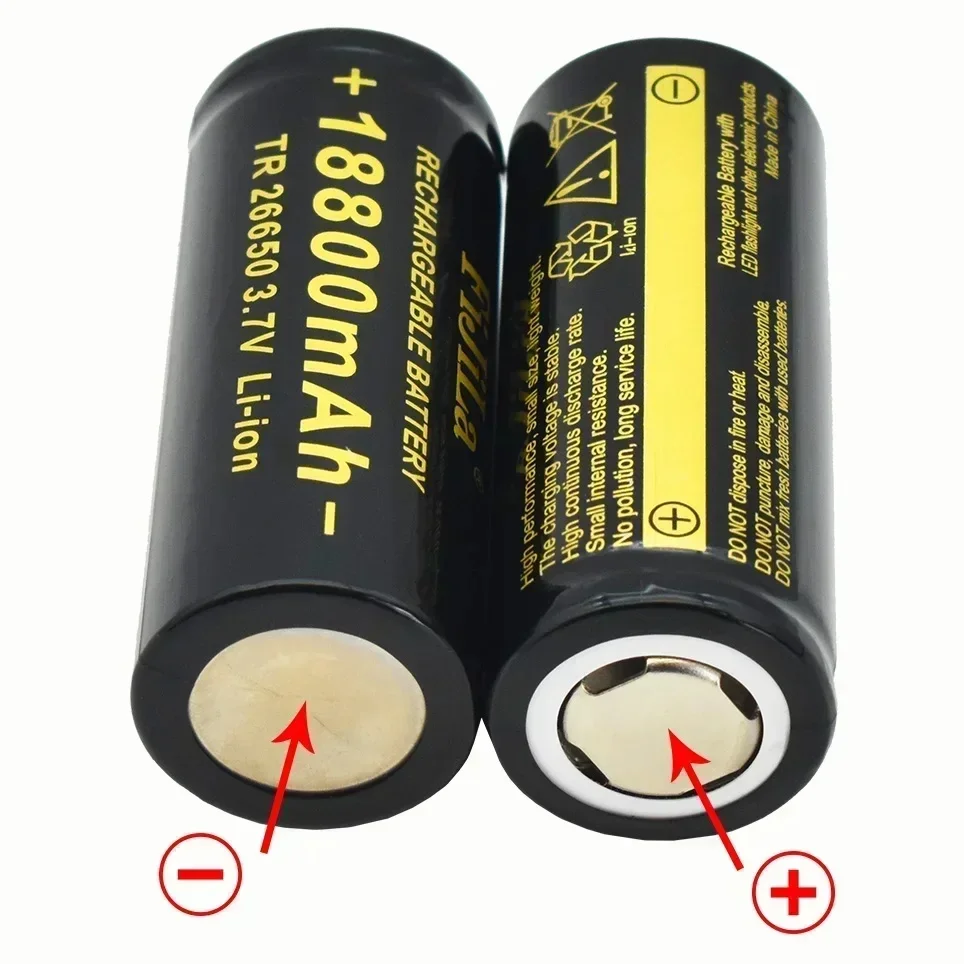 26650 Li-ion Battery 3.7V 18800mAh Rechargeable Lithium-ion Batteries For Flashlight Driving Recorder LED Camping Lights Cell