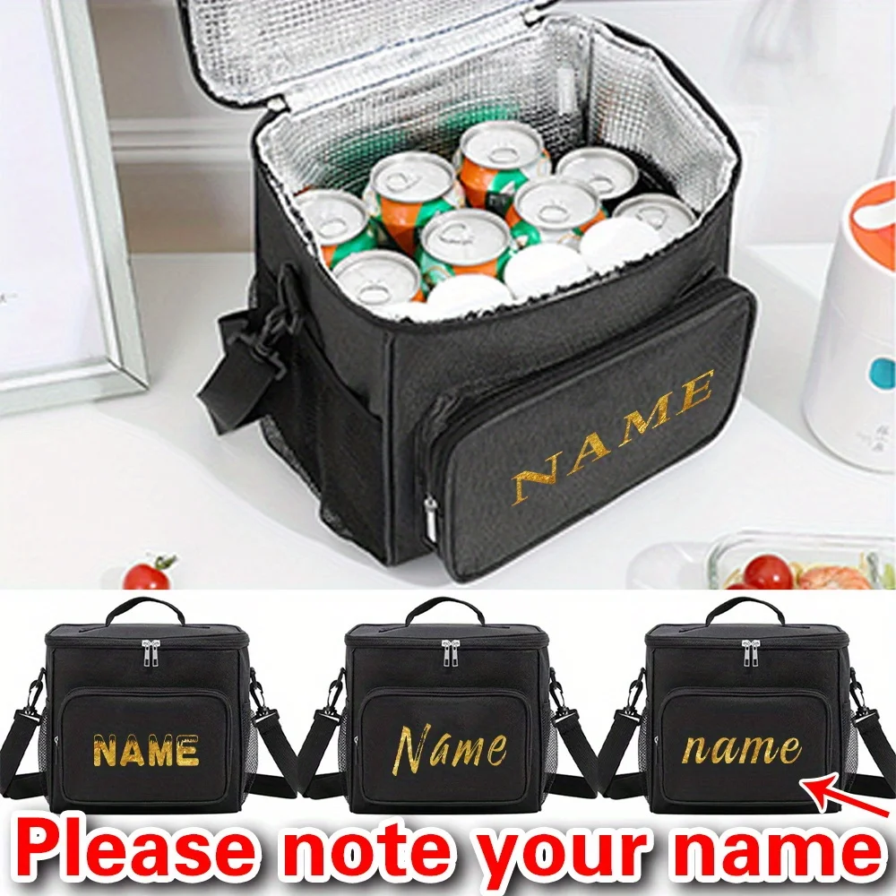

Customizable Name Lunch Bag Insulated Handbag Multi functional Waterproof Picnic Lunch Box Suitable for Office Picnic Camping