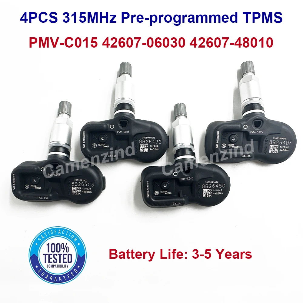 

4PCS For Lexus Lc Rx Toyota Avalon Camry Rav4 Tacoma PMV-C015 4260748010 4260706030 Tire Pressure Monitor Sensor TPMS 315MHz