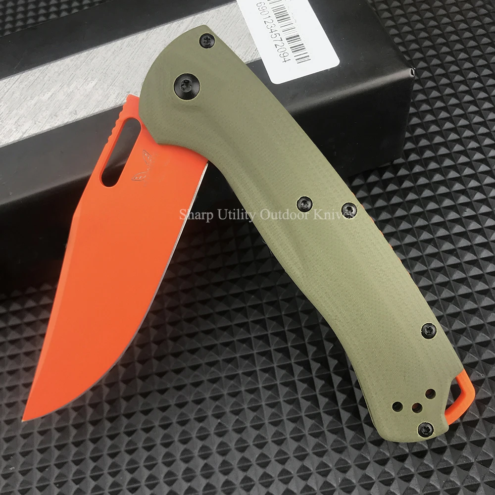 BM Taggedout 15535 Hunting Flipper Knife Outdoor Manual Folding Knife G10 Handle Survival Camping Jackknife EDC Multi Tools