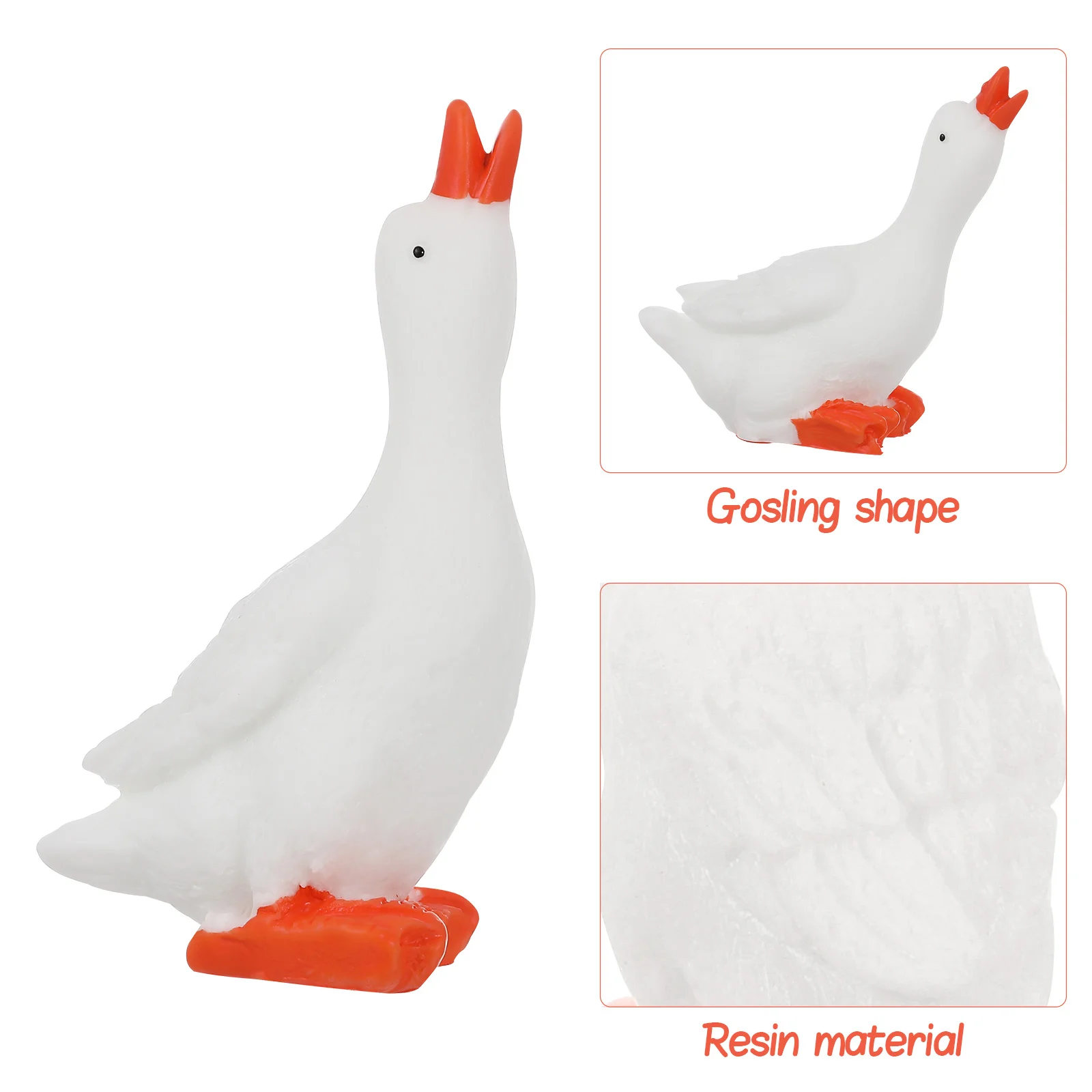 6 Pcs Baby Stuffed Animal Big White Goose Ornament Desktop Decor Toy Resin Micro Landscape Decors Shaped Man